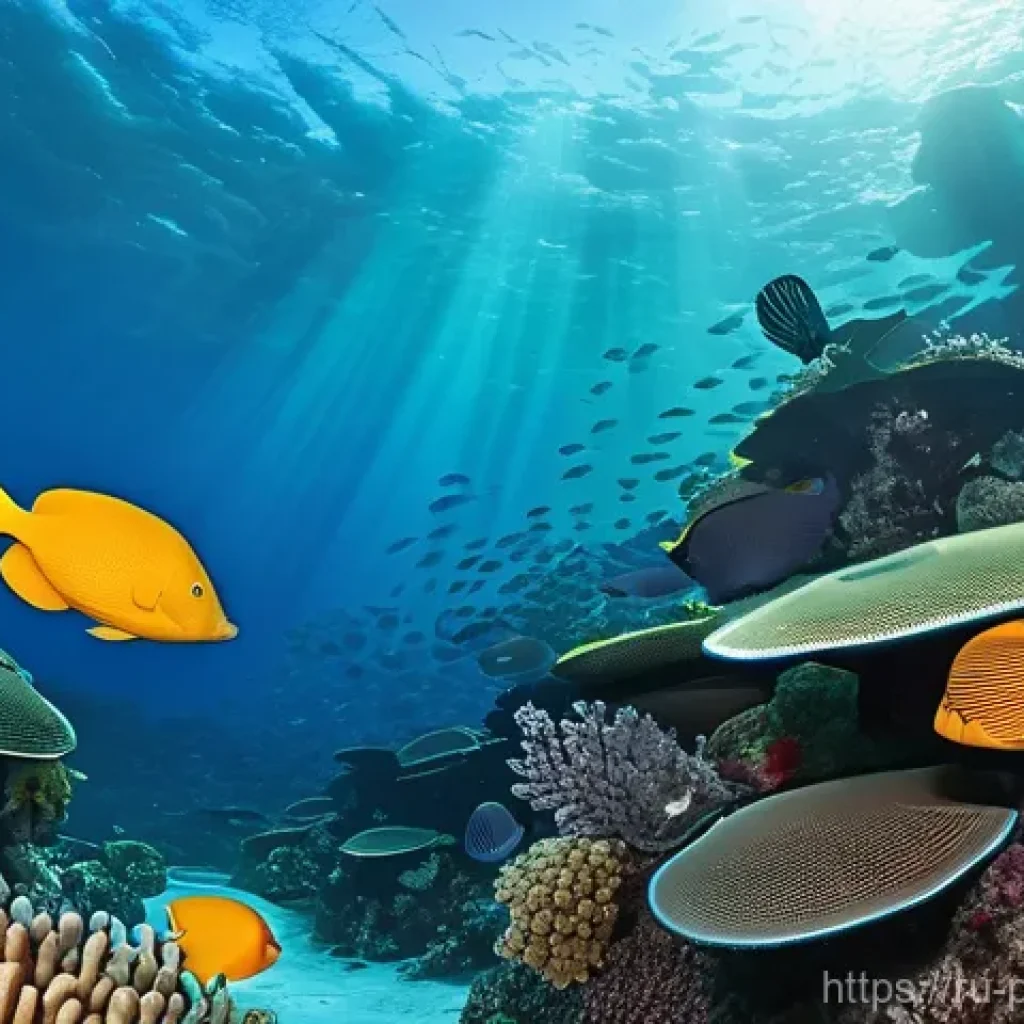 코이바 섬 다이빙 - **Prompt 1: "A breathtaking underwater scene in Coiba National Park, Panama. Crystal-clear turquoise...